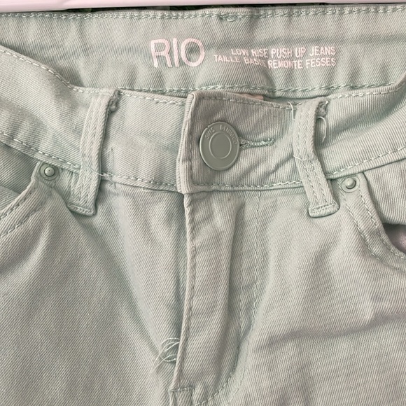 Mint Green Size 0-1 Low Rise/Push Up Denim Skinny Jean with Pockets - Picture 2 of 4